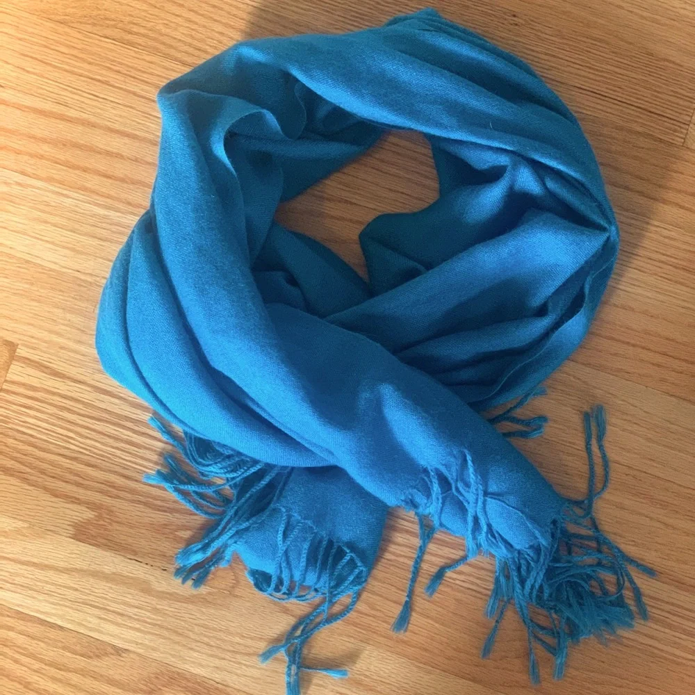 Teal blue pashmina style scarf wrap